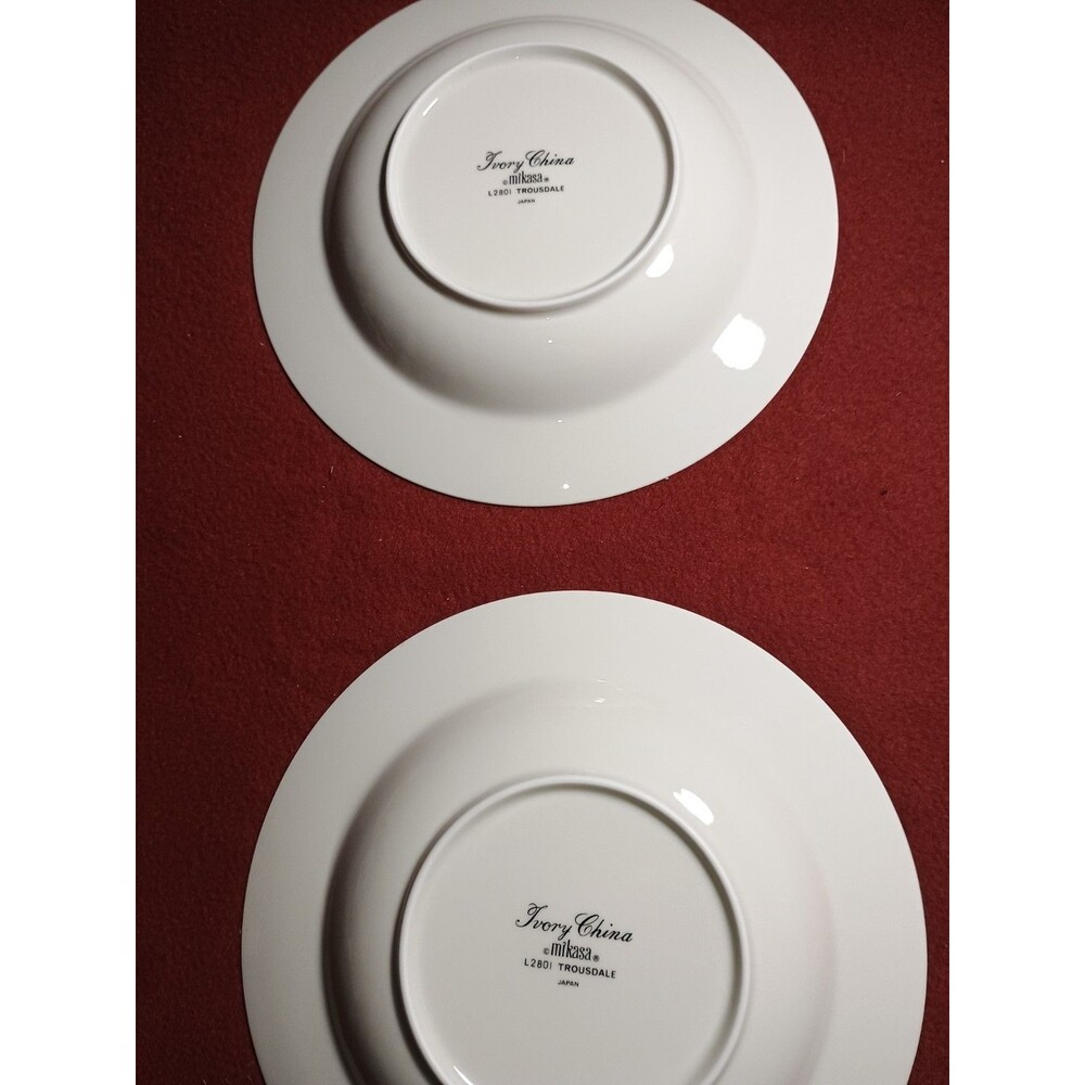 Mikasa Trousdale Ivory China Rimmed Soup Bowls 8.5” Vintage Set of 2 Japan - Picture 6 of 6